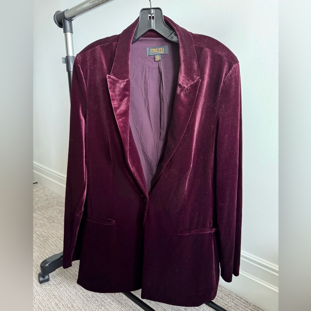 Truth Deep Burgundy Velvet Blazer